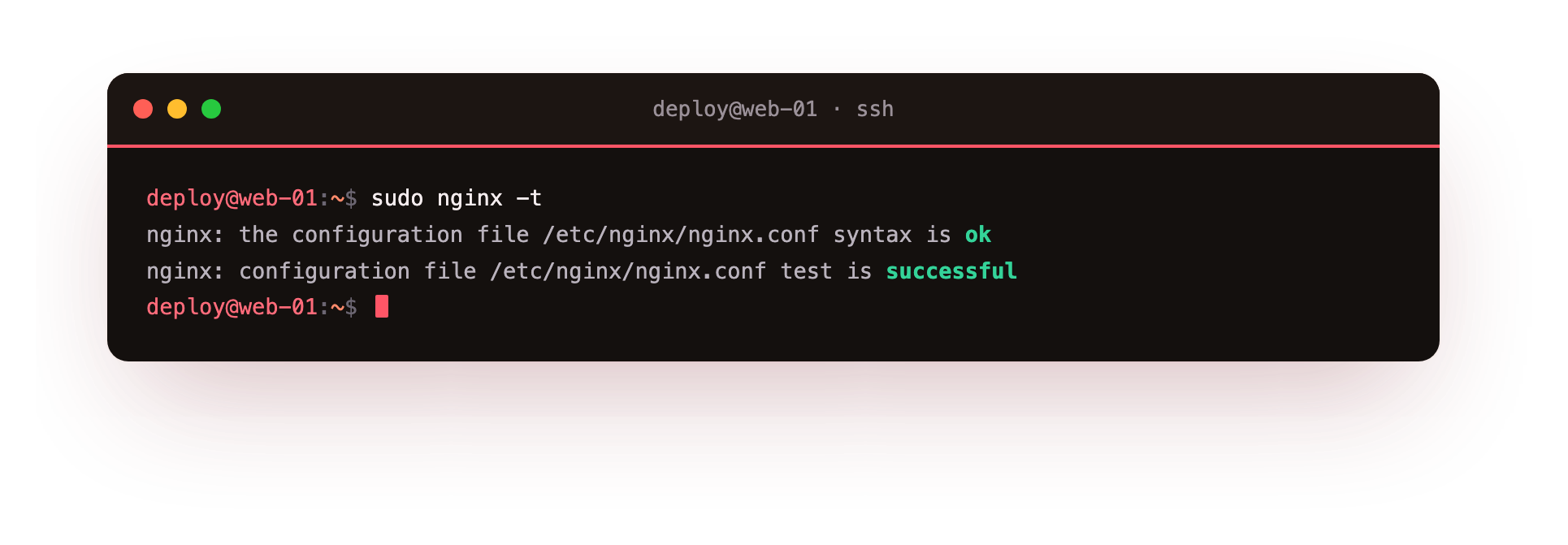 Validating the nginx config before reload